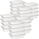 Potes 500un 500ml Descartável Marmita Comida Japonesa Microondas Freezer Fitness Retangular C/ Tampa BPA