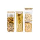 Potes de Mantimentos Quad 1900/1100ml C/Tampa Bambu - 4 Pçs Oikos Potes de Mantimentos Quad 1900/1100ml C/Tampa Bambu - 4 Pçs Oikos
