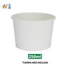 Potes de Papel Branco de 250ml - Pacote com 50 unidades
