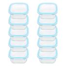 Potes de vidro 10 peças quadrado 800ml azul bela kasa