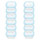 Potes de vidro 12 peças quadrado 320ml azul bela kasa