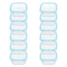 Potes de vidro 12 peças quadrado 800ml azul bela kasa