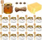 Potes de vidro hexagonais Adabocute 60 ml, kit com 15 unidades e pegador