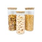 Potes de Vidro P/ Mantimentos C/ Tampa Bambu Oikos - 3 Pçs Potes de Vidro P/ Mantimentos C/ Tampa Bambu Oikos - 3 Pçs