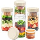 Potes de vidro para salada SOLIGT 32 oz à prova de vazamentos, kit com 4 para marmitas