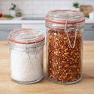 Potes Hermético Mantimento Vidro Cozinha 750ml 300ml Kit 8pç