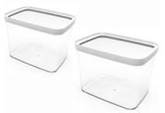 Potes Herméticos para Mantimentos Helsim 4 Litros Transparente, Kit 2 Unidades
