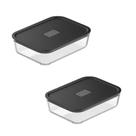 Potes Herméticos Vidro Marmita 1,25L Tampa com Trava Microondas Air Fryer Forno Cozinha Potes Herméticos Vidro Marmita 1,25L Tampa com Trava Microondas Air Fryer Forno Cozinha