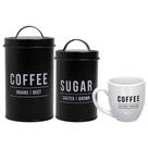 Potes Lata Para Mantimento & Armazenagem + Caneca Porcelana 300ml