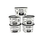 Potes Mantimentos Plástico Decoração Kit 5 Potes Premium Potes Mantimentos Plástico Decoração Kit 5 Potes Premium