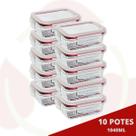 Potes Ondulado Hermética Resistente 1040ml Microondas 10 Un