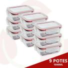 Potes Ondulado Hermética Resistente 1040ml Microondas 9 Un