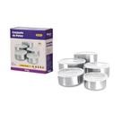 Potes Para Armazenar Alimentos Jogo 5 Pçs em Inox Com Tampa Potes Para Armazenar Alimentos Jogo 5 Pçs em Inox Com Tampa