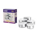 Potes Para Armazenar Alimentos Jogo 5 Pçs em Inox Com Tampa Potes Para Armazenar Alimentos Jogo 5 Pçs em Inox Com Tampa