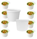 Potes Para Freezer Microondas Sopas Caldos Feijoada Marmita 500ml Branco Tampa Lacre 10 Unidades