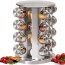 Potes para Temperos com Base Giratória em Inox e Vidro para Organização Eficiente da Cozinha Envio Rápido Potes para Temperos com Base Giratória em Inox e Vidro para Organização Eficiente da Cozinha Envio Rápido