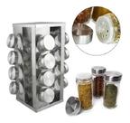 Potes Para Temperos Condimentos Base Giratória Inox 16 Potes Potes Para Temperos Condimentos Base Giratória Inox 16 Potes