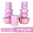 Potes Plástico Bowl 10 unidades Com Tampa e Jarra Para Suco Livre BPA - Casa Bella Potes Plástico Bowl 10 unidades Com Tampa e Jarra Para Suco Livre BPA - Casa Bella