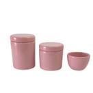 Potes porcelana para kit higiene 3 peças