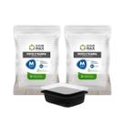 Potes Preto 48un 500ml Descartável Marmita Freezer Microondas Fitness Retangular