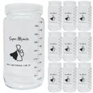Potes Vidro para Armazenar Leite Materno Graduados 300ml 10UND