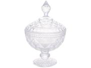 Potiche Baleiro Cristal Trabalhado Com Tampa Diamond Grande