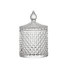Potiche Cristal Shiny Transparente Baleiro Bomboniere 8,5x14cm Vidro Resistente