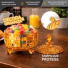 Potiche de Vidro Âmbar Wal Decorativo para Quarto e Cozinha Potiche de Vidro Âmbar Wal Decorativo para Quarto e Cozinha