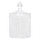 Potiche Decorativo Bomboniere De Cristal Com Tampa Litt Pequeno Mesa Posta