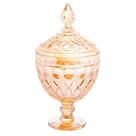 Potiche Decorativo Cristal com Pé Angel 15x28 cm Âmbar Potiche Decorativo Cristal com Pé Angel 15x28 cm Âmbar