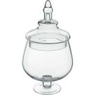 POTICHE DECORATIVO FRUTEIRA HOME&CO COM TAMPA VIDRO 26x19x19cm TRANSPARENTE