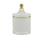 Potiche decorativo vidro branco 11x17cm