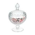 Potiche Lumiére Em Vidro Com Pé Porta Doces Decoração 18cm