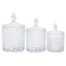 Potiches Cristal Wolff Trio Bomboniere Lavabo Home Decoração Mesa De Sala