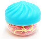 Potinho Com Elástico Coloridos De Silicone Para Cabelo