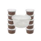Potinho Redondo com Tampa Lacre Para Doces Bolo de Pote Sobremesas PP Bpa Free 200 Unidades 330ml