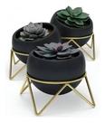 Potsy - Jogo De Vasos De Mesa 3 Peças Preto Dourado Umbra