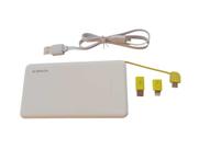 Power Bank carregador portátil 5000mAh branco
