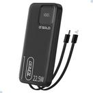 Power Bank carregador portátil agold 10.000MAH Turbo Cabos Tipo C E Lightning