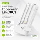 Power Bank Ecopower EP-C801 12000mAh Branco