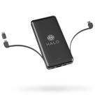 Power Bank HALO 10.000 mAh Carregamento Rápido com Cabos Preto