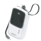 Power Bank Hrebos Pop It 10.000mAh 22,5W Cor Branco Carregador Portátil Turbo para Celular Modelo PB-955