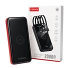 Power bank portátil espada 20000mah turbo cabos integrados vermelho