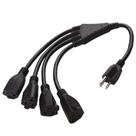Power Splitter Luxury Office de 4 vias de 1 a 4 com cabo de 45 cm SJT 16 AWG
