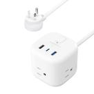 Power Strip Amazon Basics Cube 3 Outlet 3 portas USB brancas