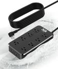 Power Strip APS, 8 tomadas, 3 USB (1 USB-C), 10 pés, impermeável, preto Power Strip APS, 8 tomadas, 3 USB (1 USB-C), 10 pés, impermeável, preto
