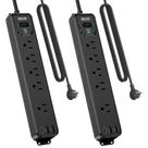 Power Strip BEVA, pacote com 2 tomadas, 3 portas USB, cabo de 3 m, 900J