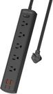 Power Strip DEPOW, 5 saídas, 4 portas USB, cabo de 1,5 m, 1700J Power Strip DEPOW, 5 saídas, 4 portas USB, cabo de 1,5 m, 1700J