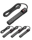 Power Strip DEWENWILS de 6 tomadas de 1,8 m com proteção contra sobretensão, pacote com 4