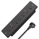 Power Strip HHSOET 45 W, carregamento rápido, 13 tomadas com USB preto